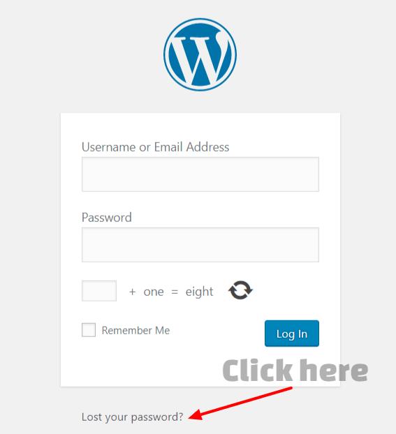 Wordpress login - lost password link